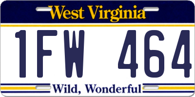 WV license plate 1FW464
