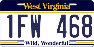 WV license plate 1FW468