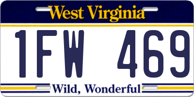 WV license plate 1FW469