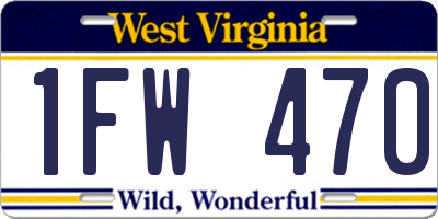 WV license plate 1FW470
