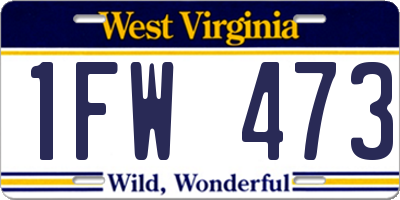 WV license plate 1FW473