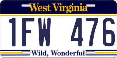 WV license plate 1FW476