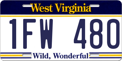 WV license plate 1FW480