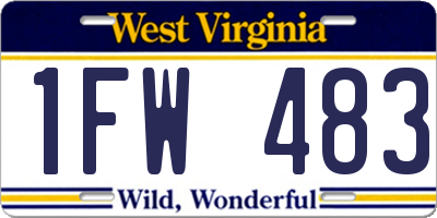 WV license plate 1FW483