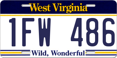 WV license plate 1FW486