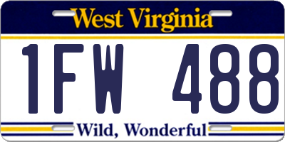 WV license plate 1FW488