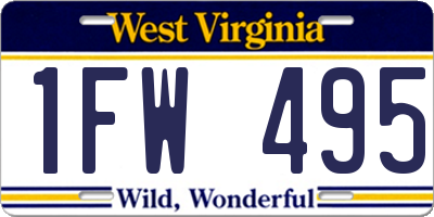 WV license plate 1FW495