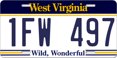 WV license plate 1FW497