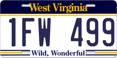 WV license plate 1FW499