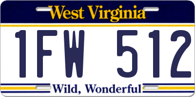 WV license plate 1FW512