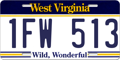 WV license plate 1FW513