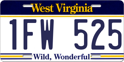 WV license plate 1FW525