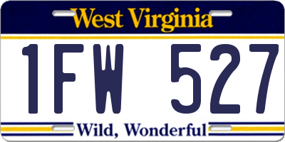 WV license plate 1FW527