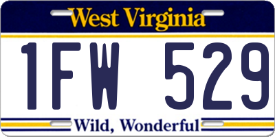 WV license plate 1FW529