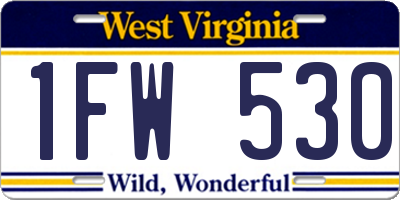 WV license plate 1FW530