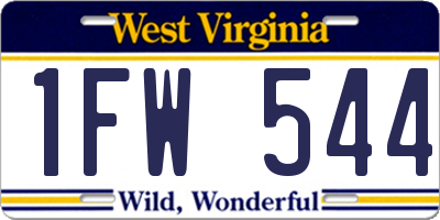 WV license plate 1FW544