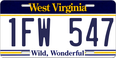 WV license plate 1FW547