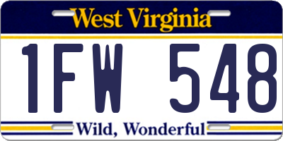 WV license plate 1FW548