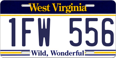 WV license plate 1FW556