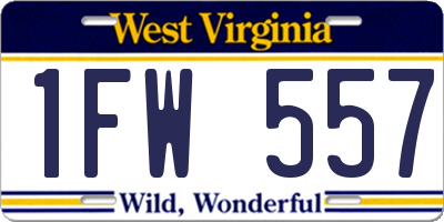 WV license plate 1FW557