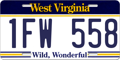 WV license plate 1FW558