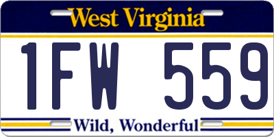 WV license plate 1FW559