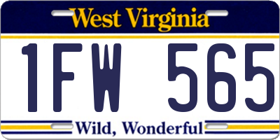 WV license plate 1FW565
