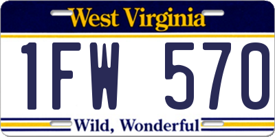 WV license plate 1FW570