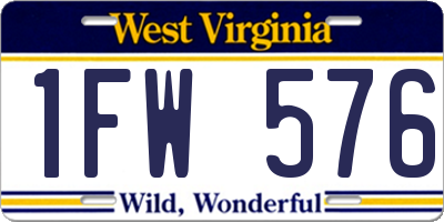 WV license plate 1FW576