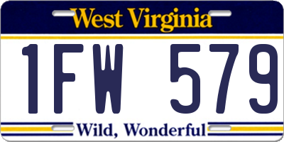 WV license plate 1FW579