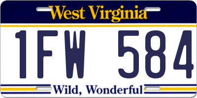 WV license plate 1FW584