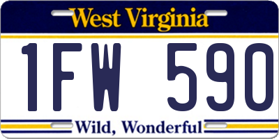 WV license plate 1FW590