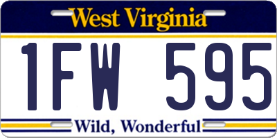 WV license plate 1FW595