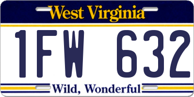 WV license plate 1FW632