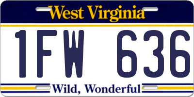 WV license plate 1FW636