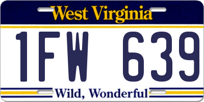 WV license plate 1FW639