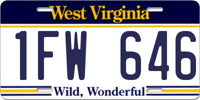 WV license plate 1FW646