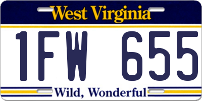 WV license plate 1FW655