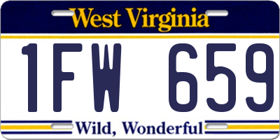WV license plate 1FW659