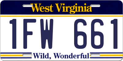 WV license plate 1FW661