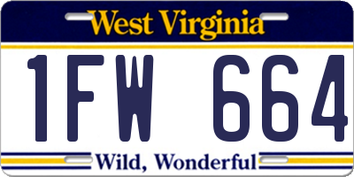 WV license plate 1FW664