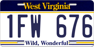 WV license plate 1FW676