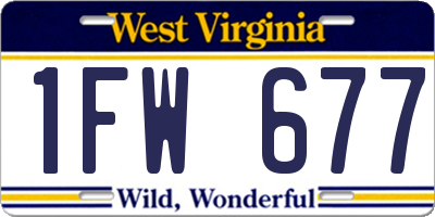WV license plate 1FW677