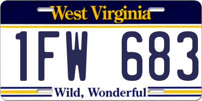 WV license plate 1FW683