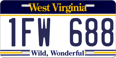 WV license plate 1FW688