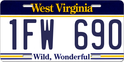 WV license plate 1FW690