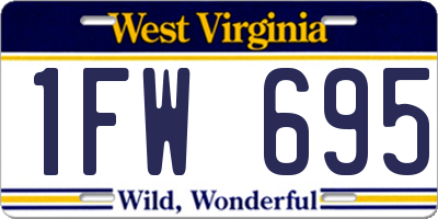 WV license plate 1FW695