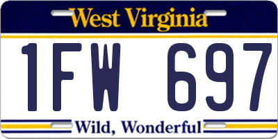 WV license plate 1FW697