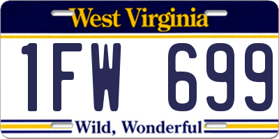 WV license plate 1FW699