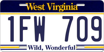 WV license plate 1FW709